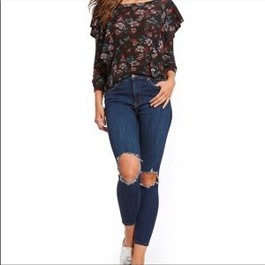 Free People High rise busted knee skinny jeans